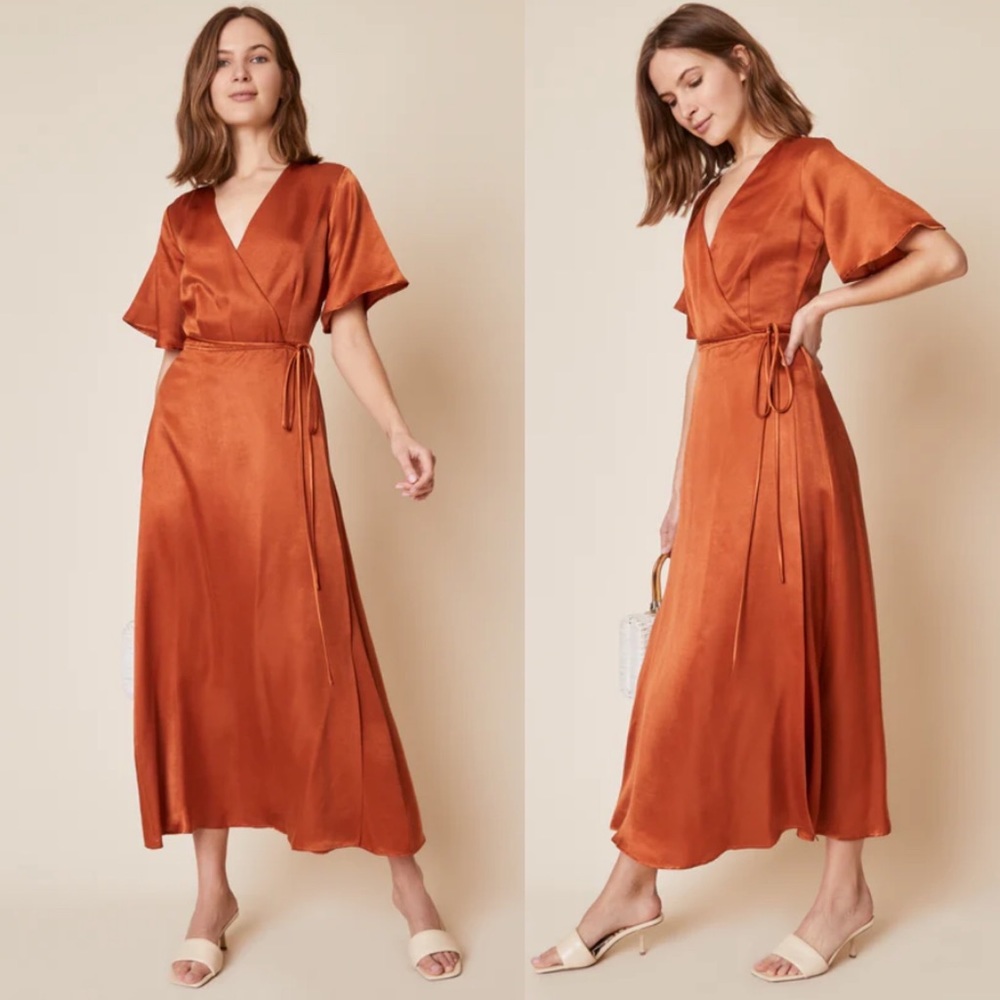 WHIMSY + ROW Lola Dress in Rust - Picture 6 of 8